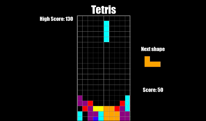 A picture showing the tetris game.