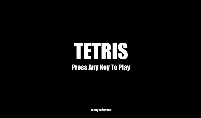 A picture showing the Tetris main menu.